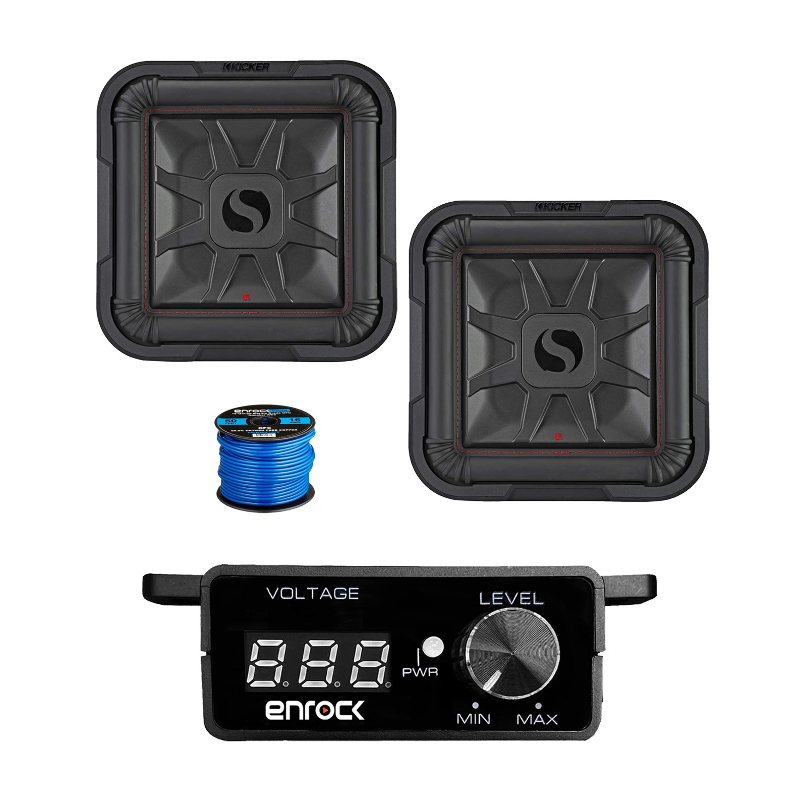 1 Pair (Qty 2) of Kicker 10″ 1000 Watt Car Audio Subwoofer, Bass Knob with Wire