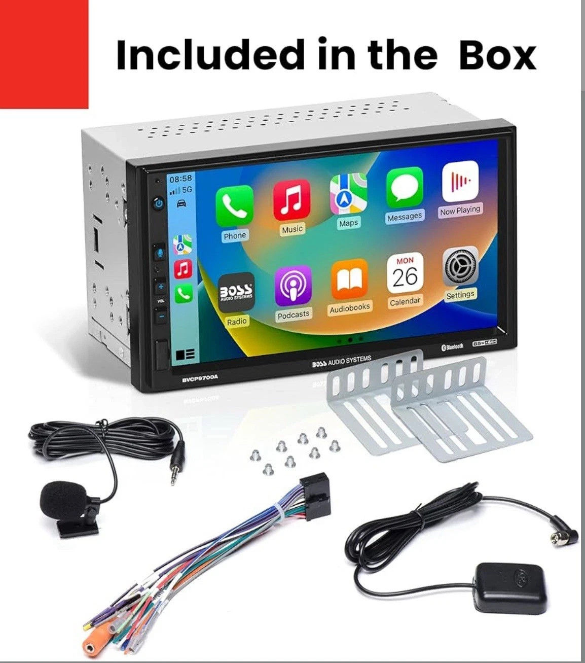 BOSS BVCP9700A Double 2 DIN 7″ Car Stereo Apple Carplay Android Auto Bluetooth