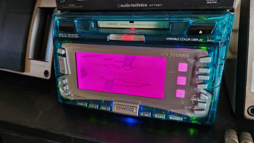 KENWOOD DPX-7100MDi MD CD Receiver Audio-Technica Gauge Set Japan