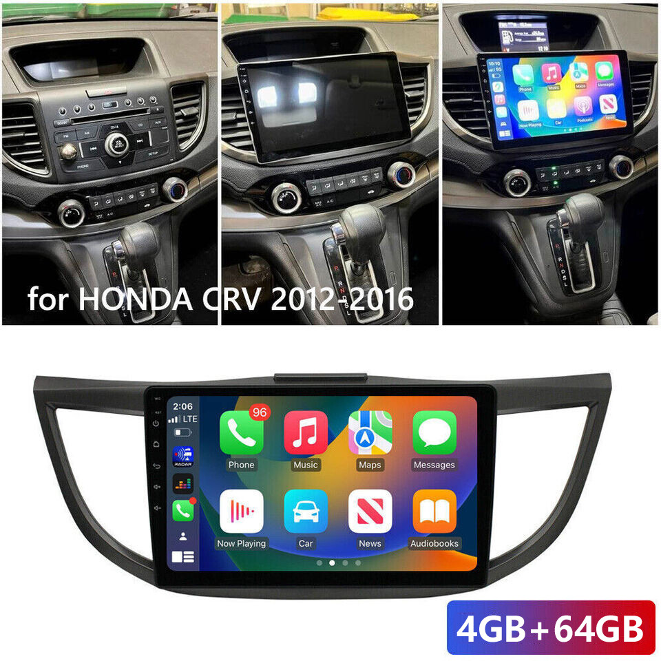 4+64G For Honda CRV 2012-2016 10″ Android 15.0 Carplay Car Stereo Radio GPS Navi