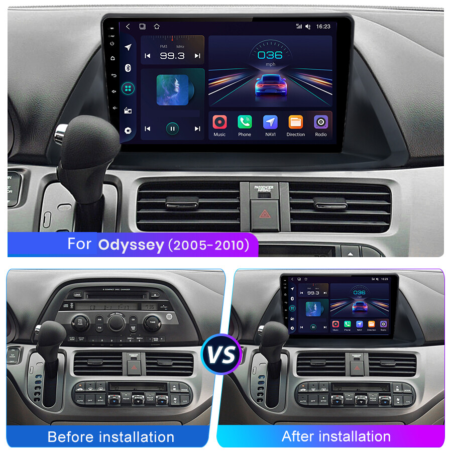 GPS Navi Apple Carplay Car Stereo Radio Android 13 For Honda Odyssey 2005-2010