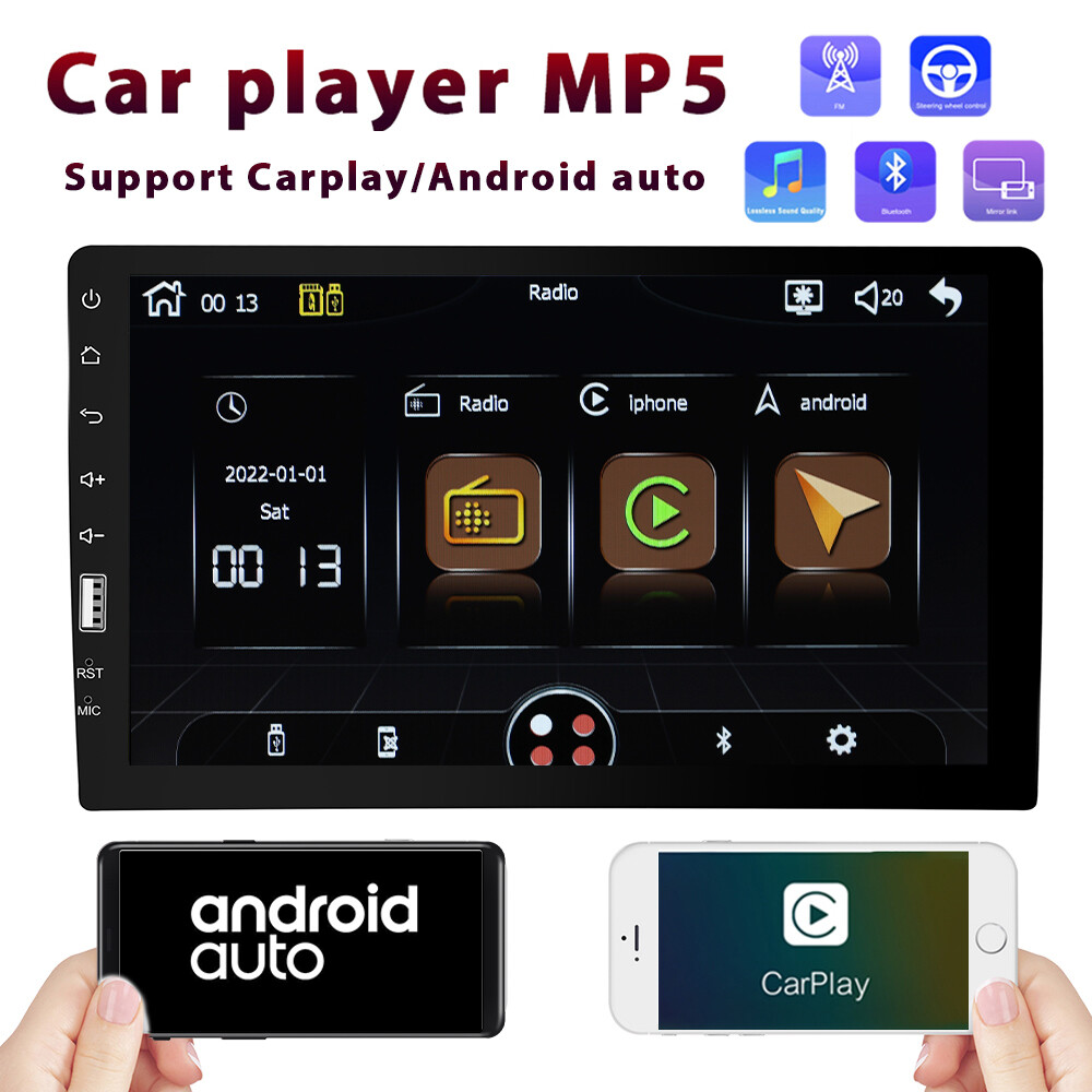 9″ Single 1Din Car Radio Apple/Android Carplay Bluetooth Stereo Touch Screen MP5