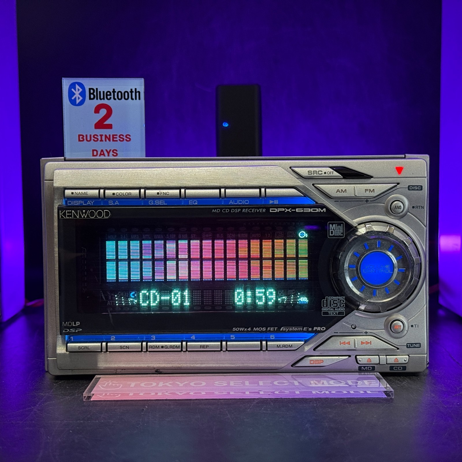 KENWOOD DPX-630M Car Audio 2DIN CD MD Added Bluetooth JDM DSP Tested In Stock