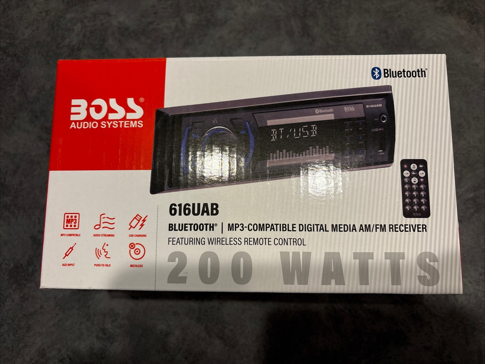 BOSS 616UAB Stereo, Bluetooth, AM/FM Radio, MP3, USB, Aux In – Used