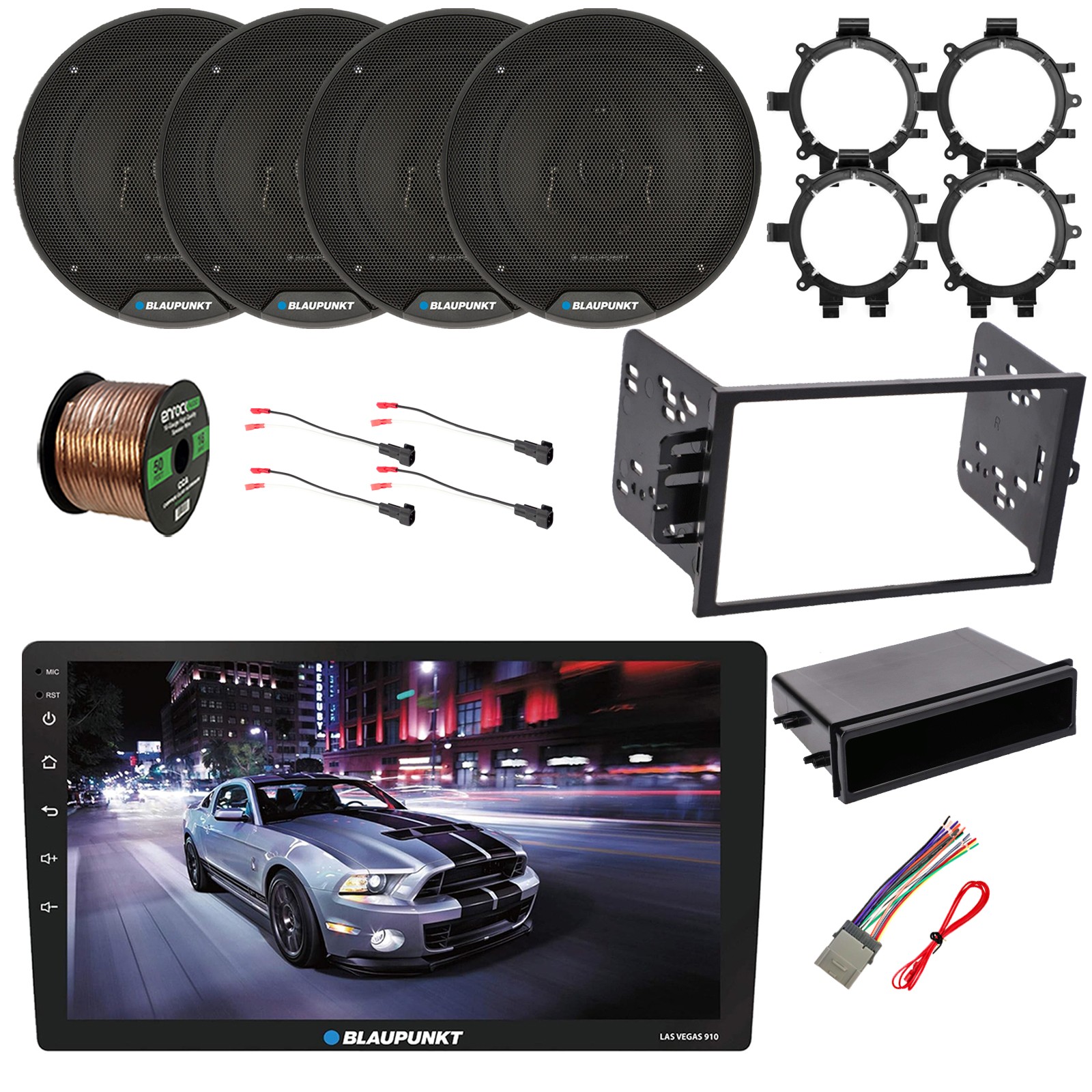 Blaupunkt 10″ Touchscreen WiFi Radio, 4x 6″ 40W Speaker, Accessories (GM Cars)