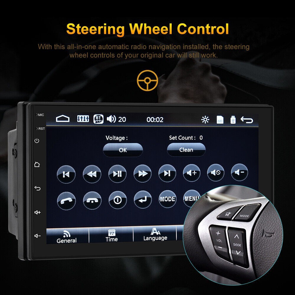 7inch 4+64GB Android 15 Apple Carplay Car Stereo Radio GPS WIFI 2 Din Navigation