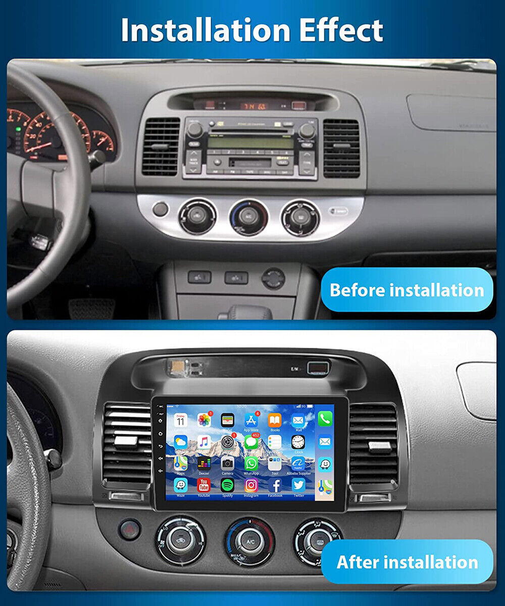 5G Wifi Radio HiFi SWC Backup Camera For 2002-06 Toyota Camry Carplay Android