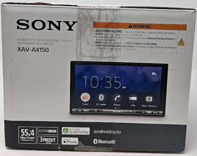 Sony XAV-AX150 6.95″ Apple CarPlay Android Auto Bluetooth Car Stereo w/ Harness