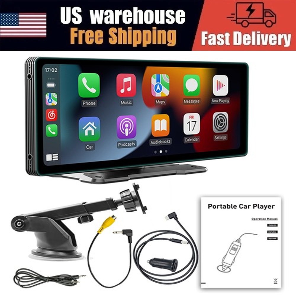 10″ Car Stereo Radio Touch Screen Carplay WIFI GPS Voice Control W/360° Mounting