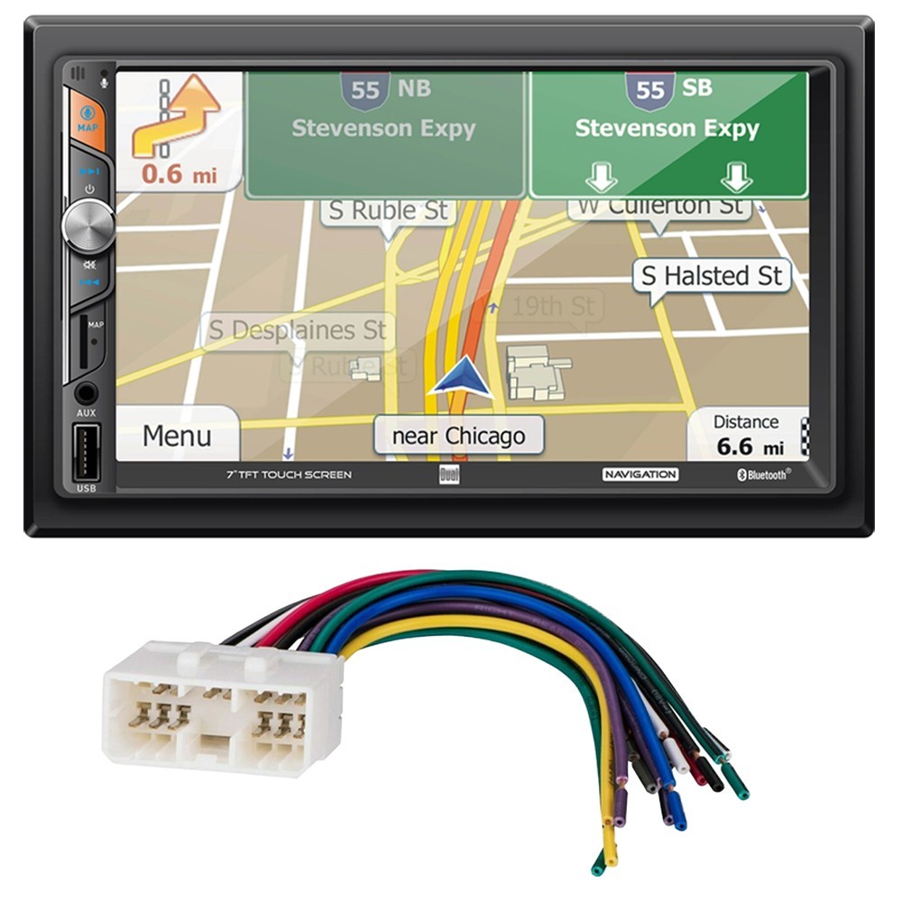 Dual 7″ Navigation Bluetooth Car Stereo AM/FM Radio for 1998-08 Subaru Forester