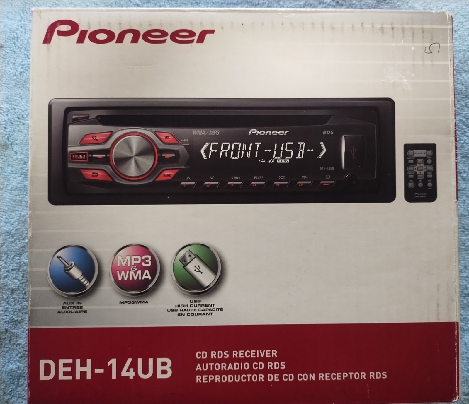 Pioneer DEH-14UB, CD /MP3/ USB, RDS Receiver , 200 watts, New Open Box