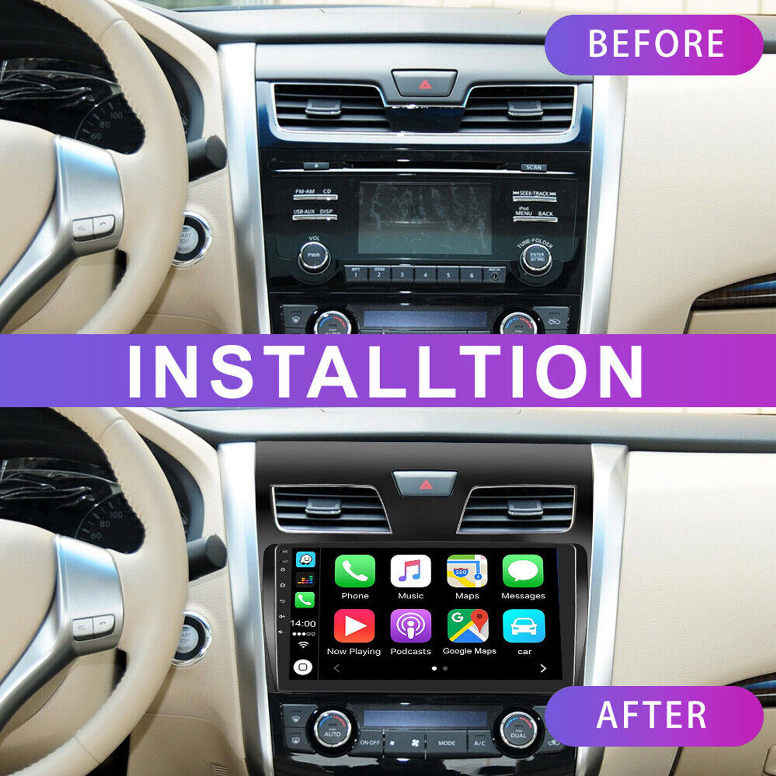 4Core 2GB+64GB Android 13.0 Car Stereo Radio Carplay For 2013-2018 Nissan Altima