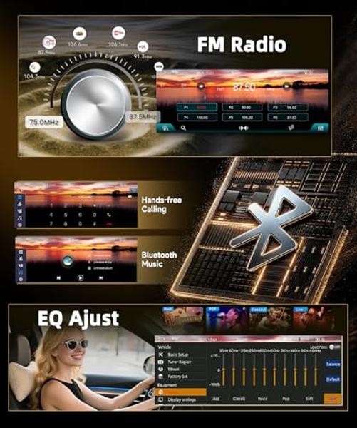 Single DIN Wireless Car Stereo with Wireless CarPlay & Android Auto, 6.28″ in