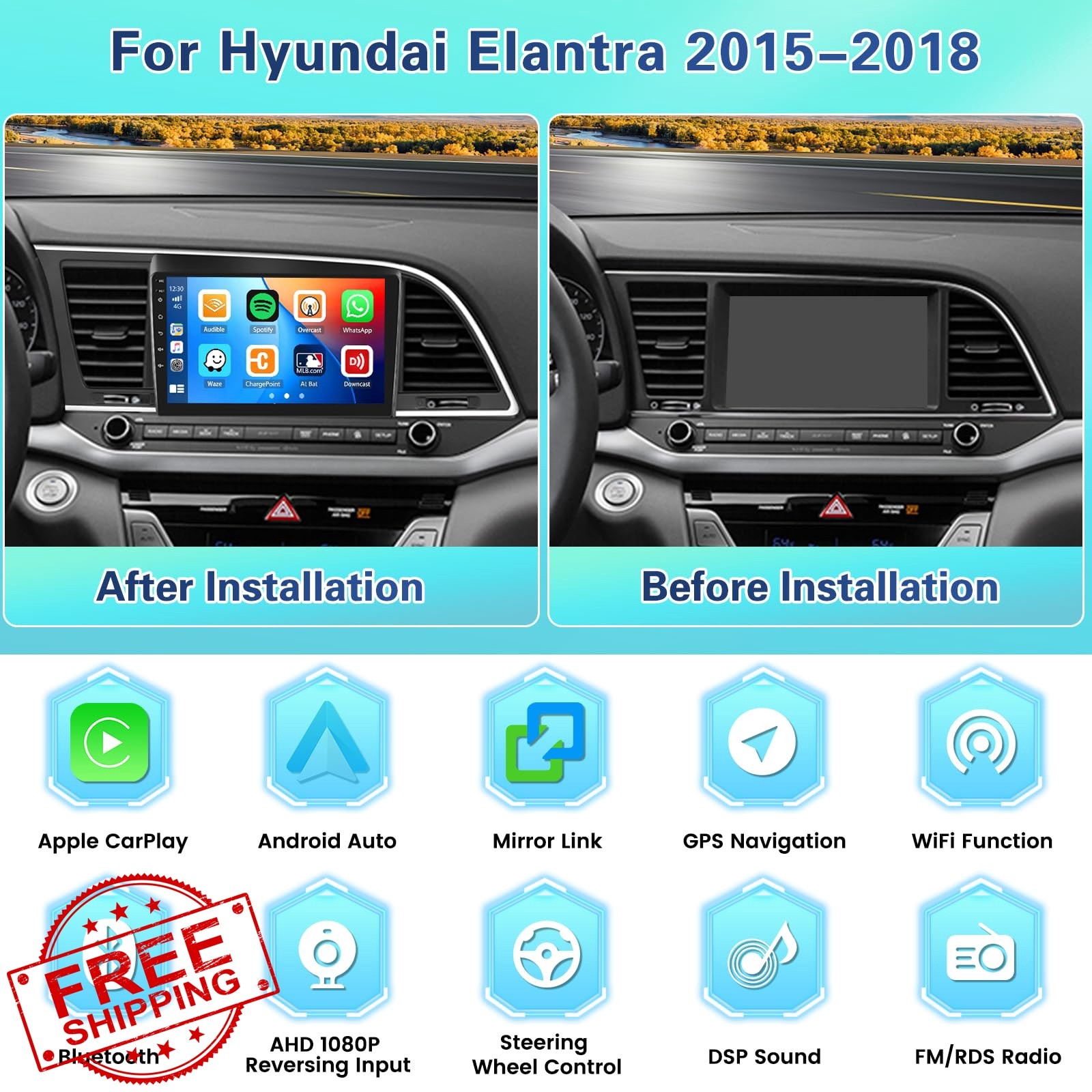 Fuluku car stereo Hyundai Elantra 2015-2018 2+64GB