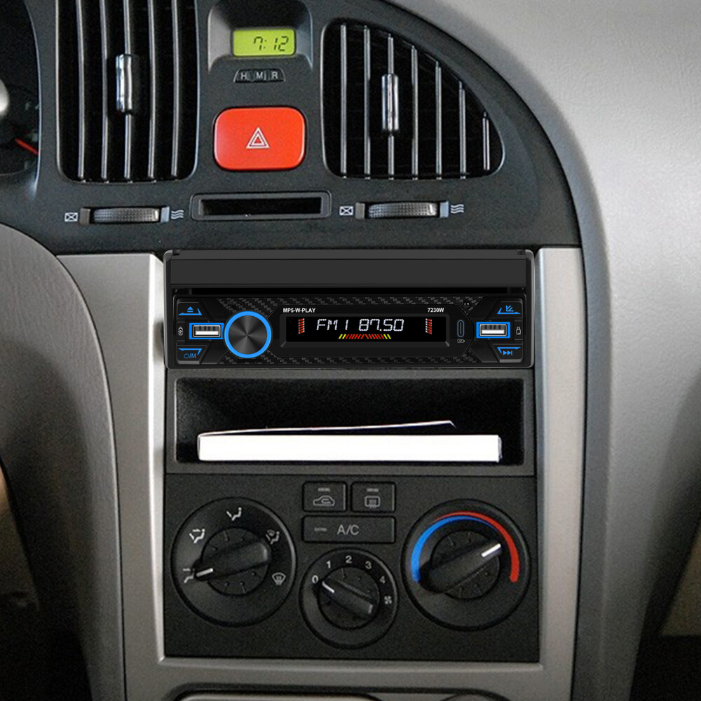 7″ Single 1DIN Car Stereo electric CarPlay Touch Screen USB MP5 Player Flip Out