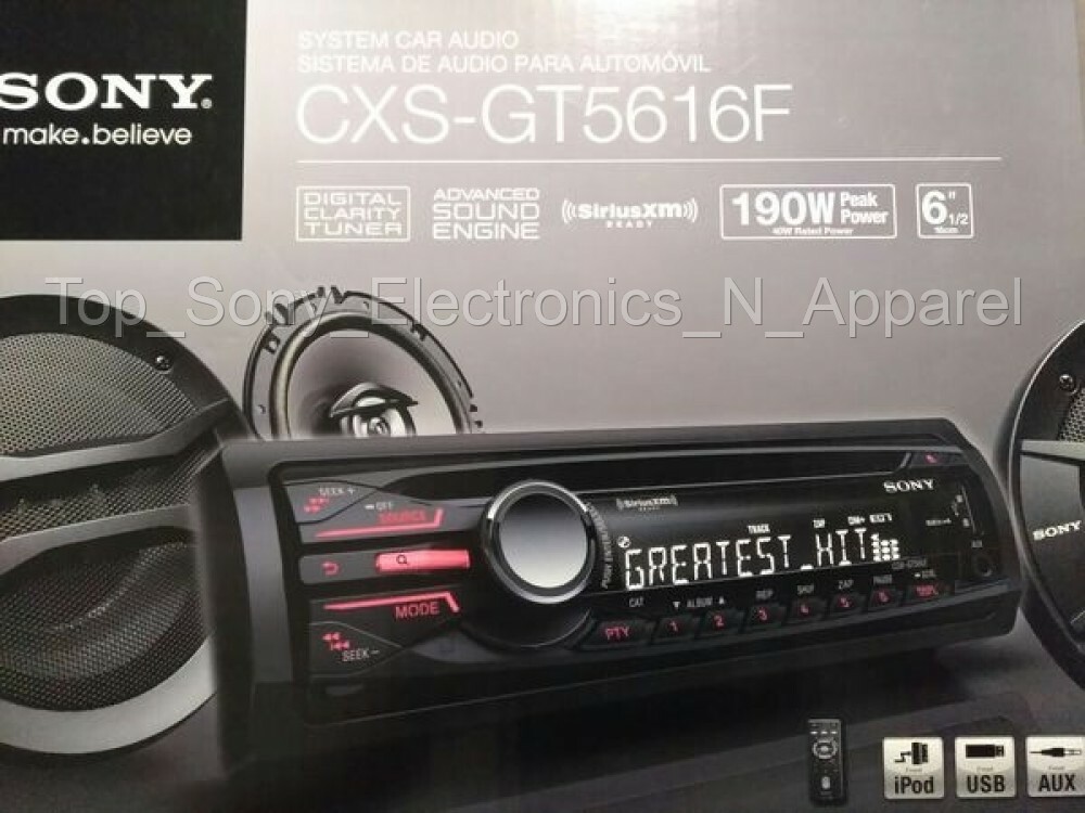 Sony CXS-GT5616F CD Player In Dash Receiver and Speakers Bundle