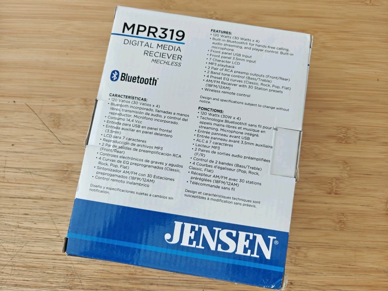 Jensen Digital Media Reciever MPR319 BLUETOOTH