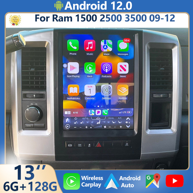 12.1″ Touch Screen Carplay WIFI 5G GPS Navi Stereo Radio For Dodge Ram 6g+128g