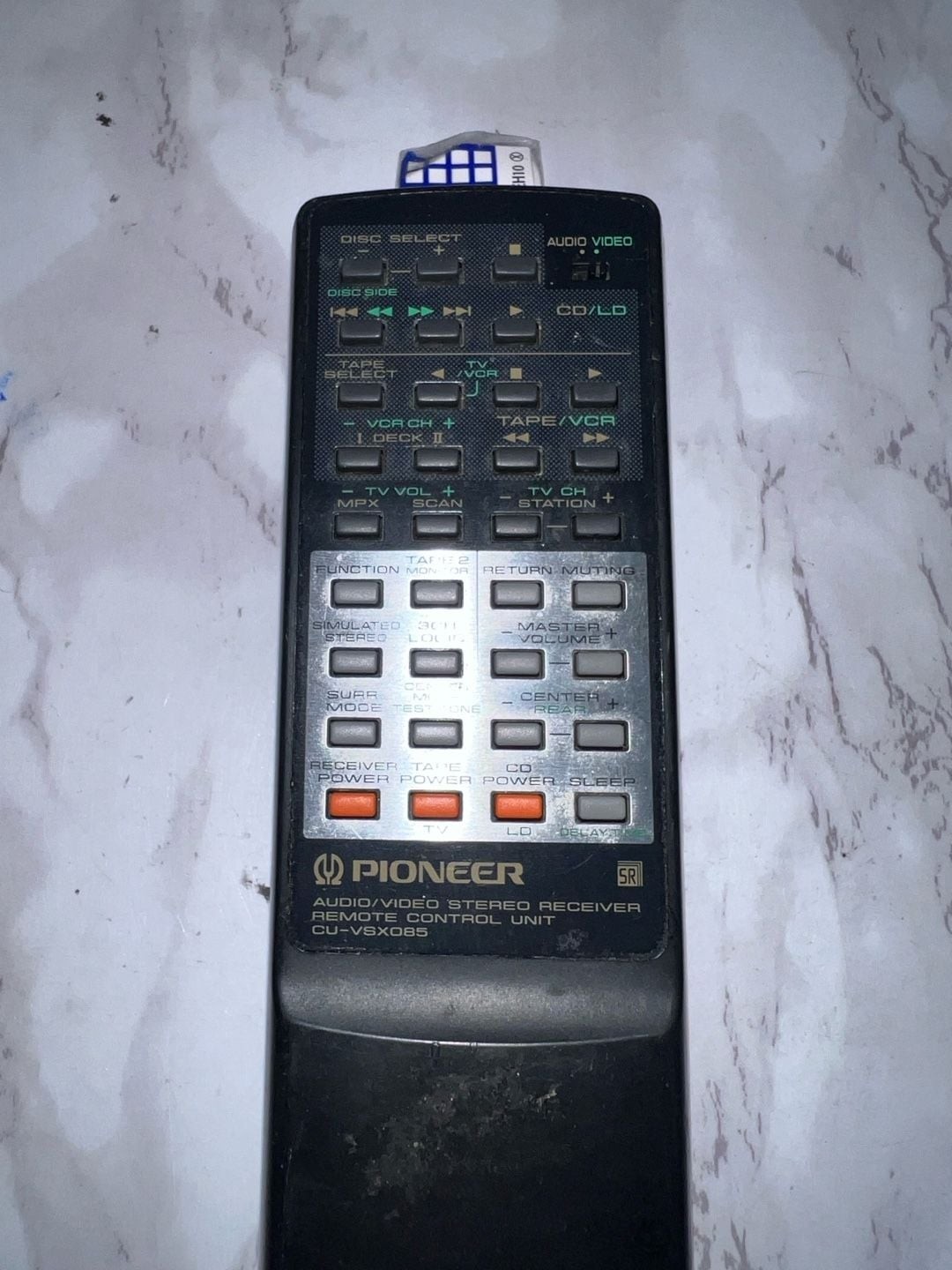 Pioneer CU-VSX085 Audio/Video Stereo Receiver Remote Control Unit