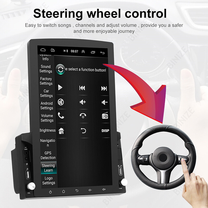 Android 13 Carplay Car Stereo GPS WiFi 10″ 2Din Vertical Screen Radio Player 32G