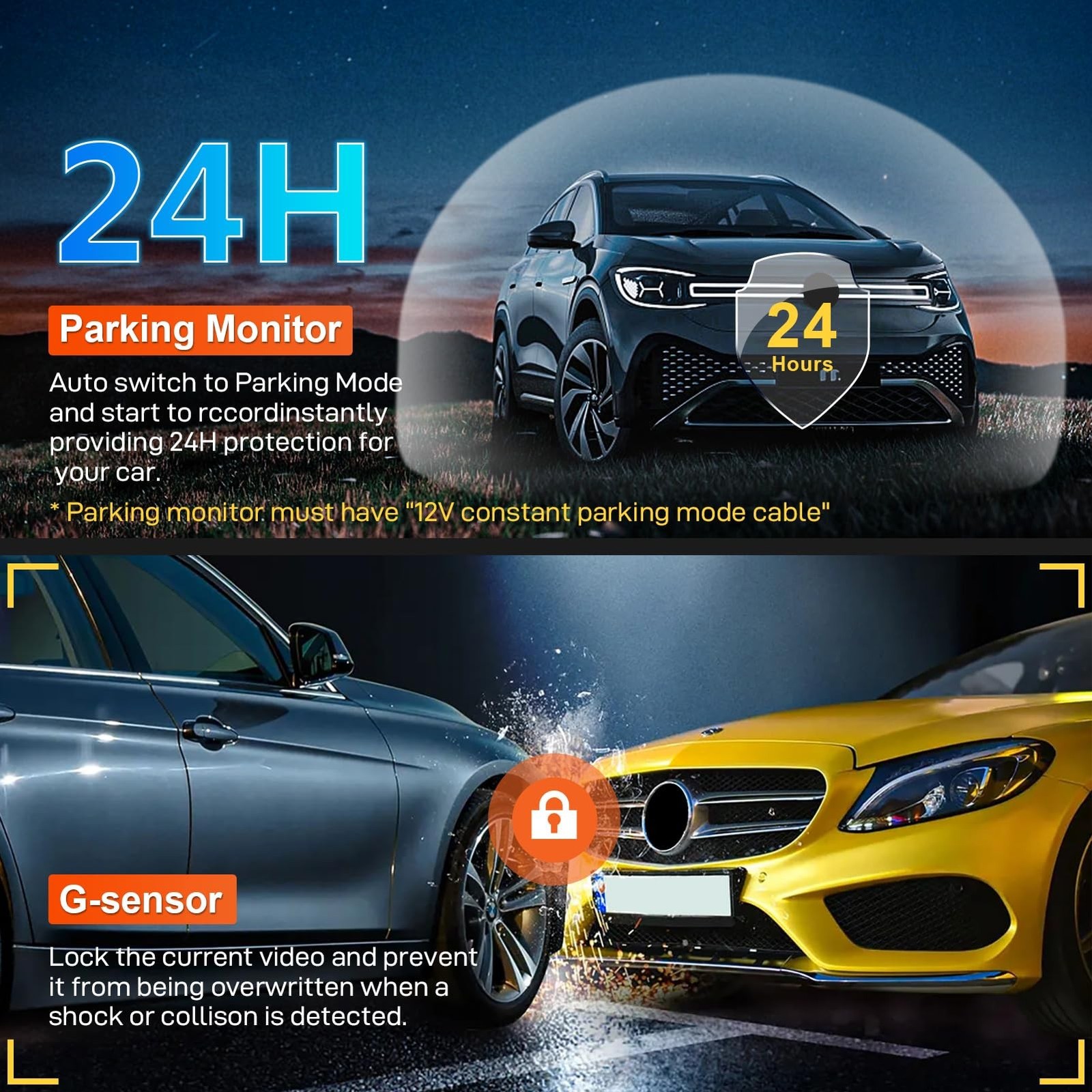 Front 4K & Rear 1080P Dash Cam Fit for Jeep 5th Gen Cherokee 2019-2023 KL (Mo…