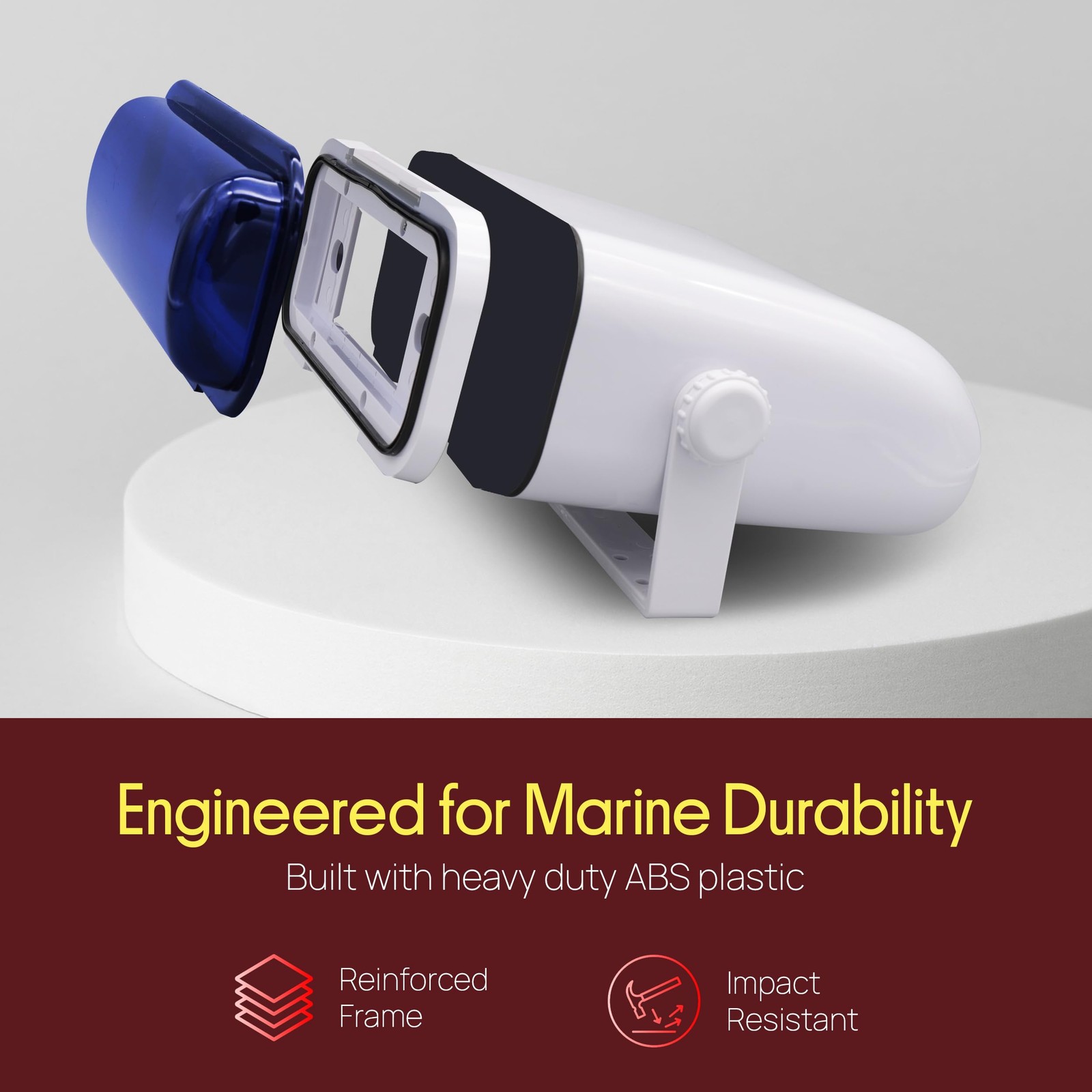 Pyle Durable Universal Marine Stereo Cover – Water Resistant housing, White