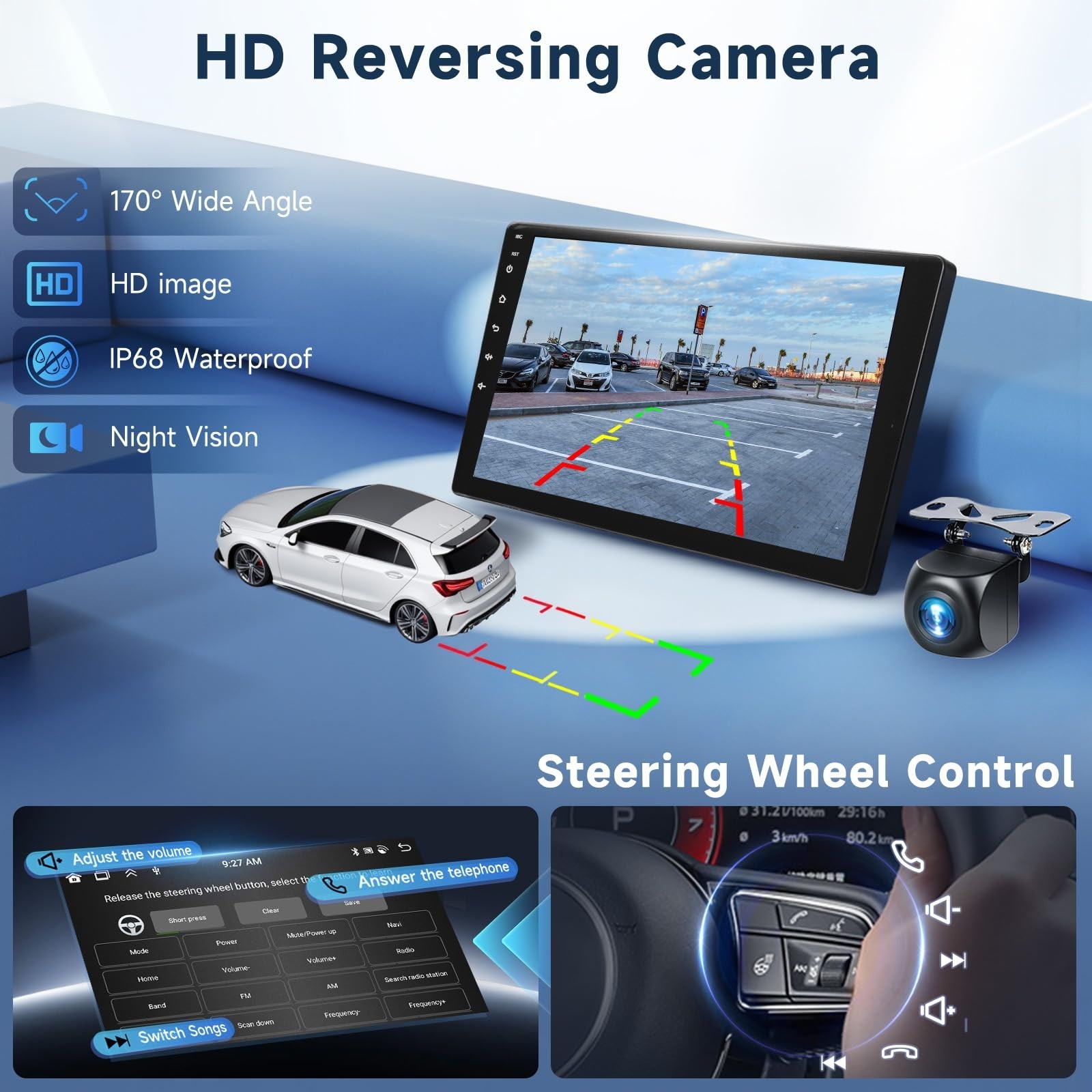 10.1″ Touch Screen Car Stereo for Honda Fit 2008-2013, 4 Core, 64GB, Wireless Ca