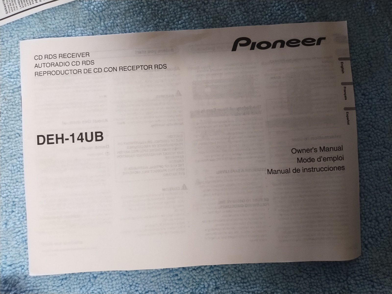 Pioneer DEH-14UB, CD /MP3/ USB, RDS Receiver , 200 watts, New Open Box