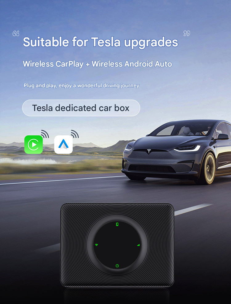 Original Car Screen Upgrade Wireless Carplay Tesla Connect Box Androidauto