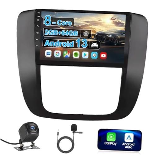 9″ Car Radio Stereo Kit for GMC Sierra Yukon Tahoe 2007-2013 Silverado Black