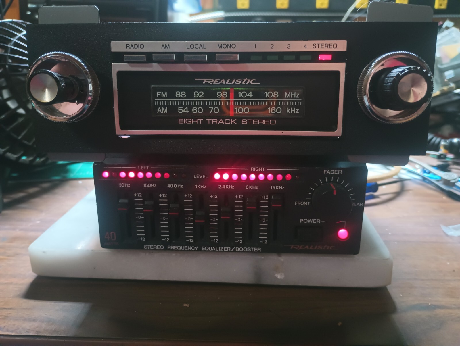 VTG Old School Realistic Combo 8 Track Car Stereo Graphic Equalizer Audio EQ