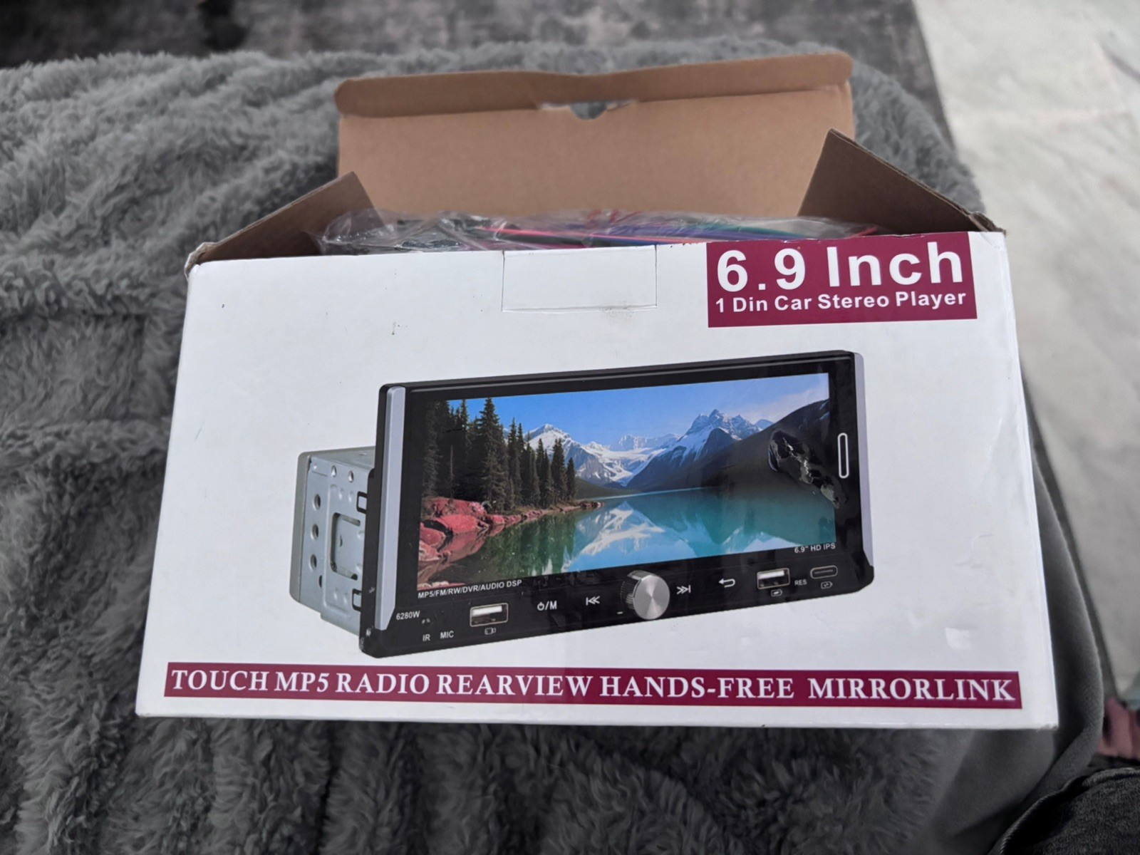 6.9 Inch Single Din Car Stereo with Wireless CarPlay/Android Auto/Mirror Link,1