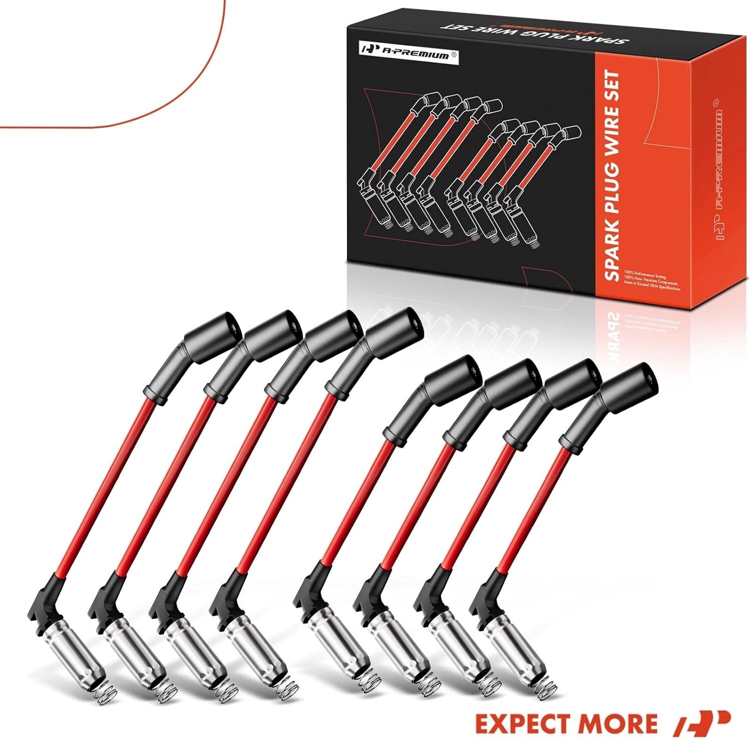 High Heat Spark Plug Ignition Wires Set of 8 Compatible with Chevrolet Chevy GMC