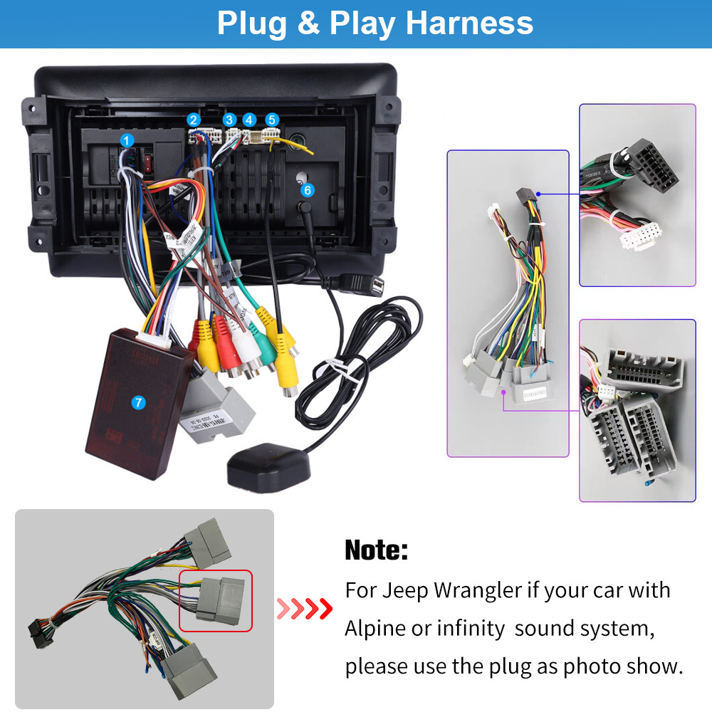 Android 13 GPS Carplay Car Stereo Radio For Jeep Wrangler Chrysler Dodge Ram+CAM