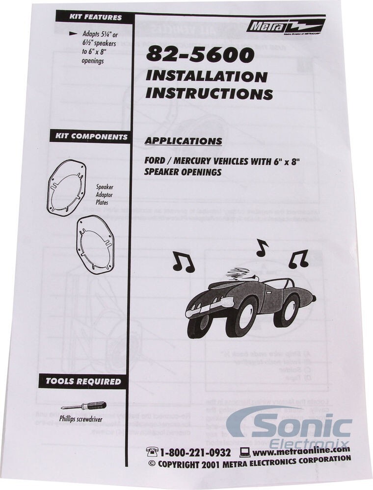 1999-2002 Ford Expedition Kicker 5.25″ Rear Car Speaker Replacement Kit