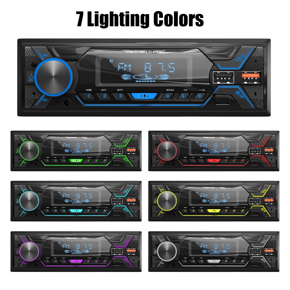 Single 1 DIN Head Unit Car Stereo Radio FM MP3 Player Bluetooth USB TF AUX New