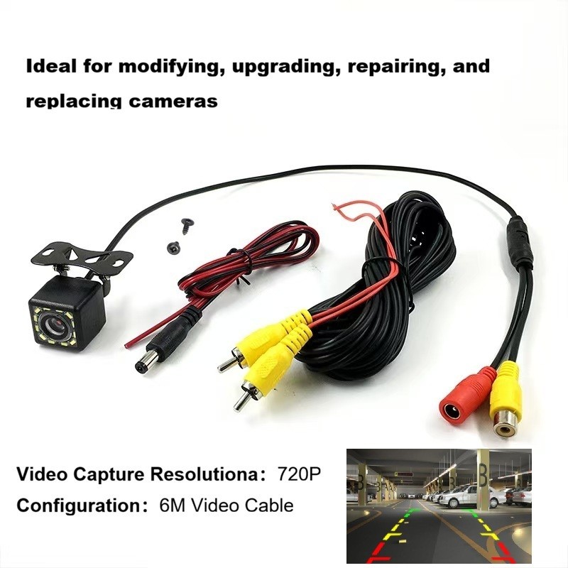 Backup Camera 12LED Night Vision IP68 Waterproof Reverse Wide Angle Parking Cam