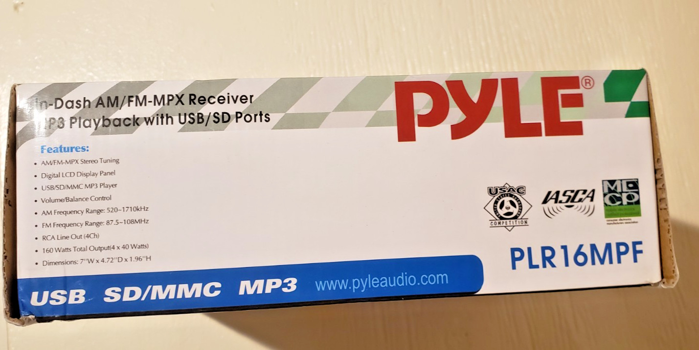 Pyle Car In Dash AM/FM/MPX/ Receiver MP3 Playback USB /SD PORT PLR16MPF NIB!