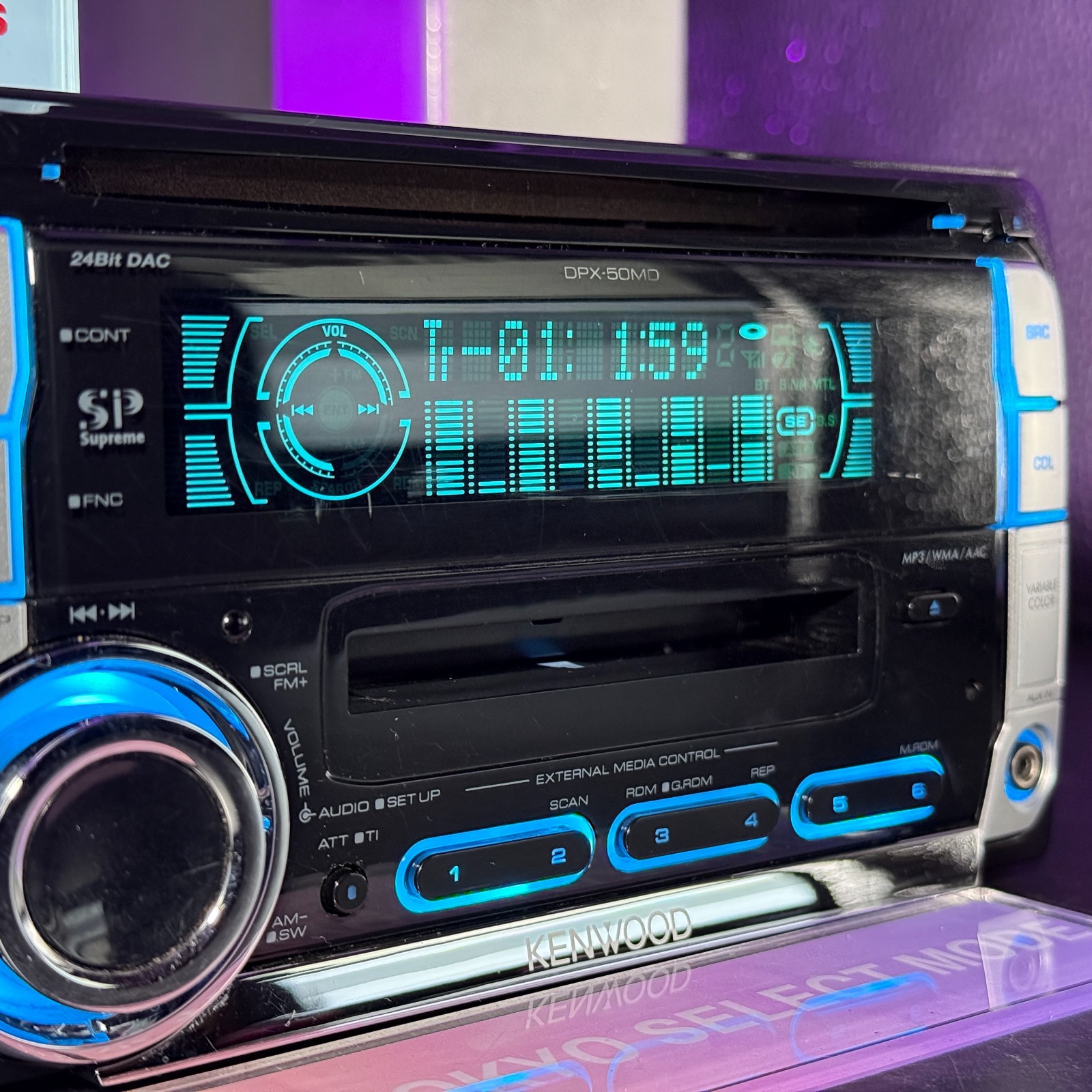 Kenwood DPX-50MD 2DIN CD MD Player Car Stereo Added Bluetooth JDM Tested Stock