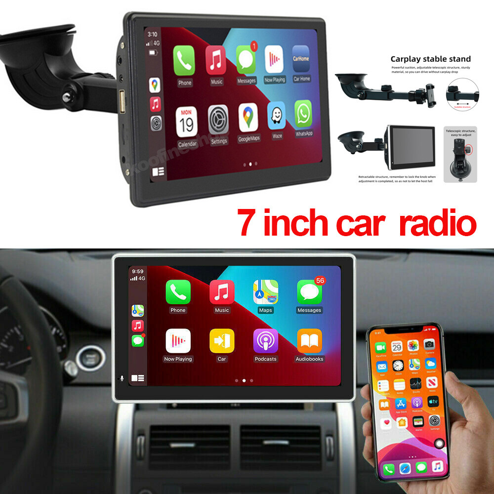 Portable 7″ HD Car Radio Wireless Apple Carplay/android Auto FM Touch Screen MP5