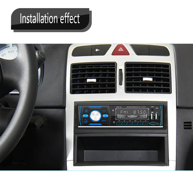 Single 1Din Bluetooth Car Stereo MP3 Player FM AM Radio Head Unit USB/AUX/TF 12V