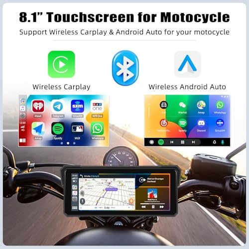 8.1 Inch Motorcycle CarPlay Screen Wireless CarPlay Android Auto GPS P1-8.1inch