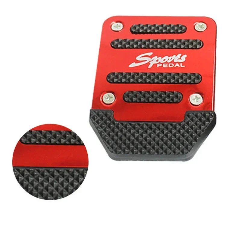 Aluminum Car Pedal Cover Set Automatic Manual Transmission Gas Foot Covers in Re