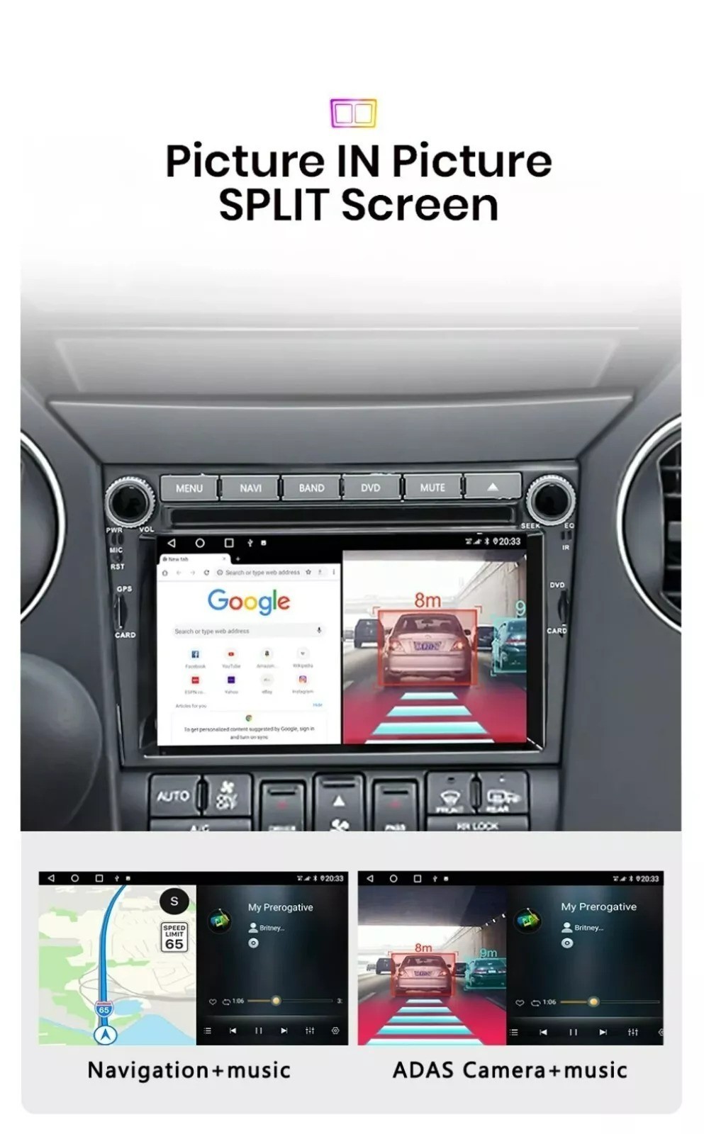 For Honda Pilot 6.2″ Android 13 Car Radio Stereo BT SWC GPS Navi Carplay Display