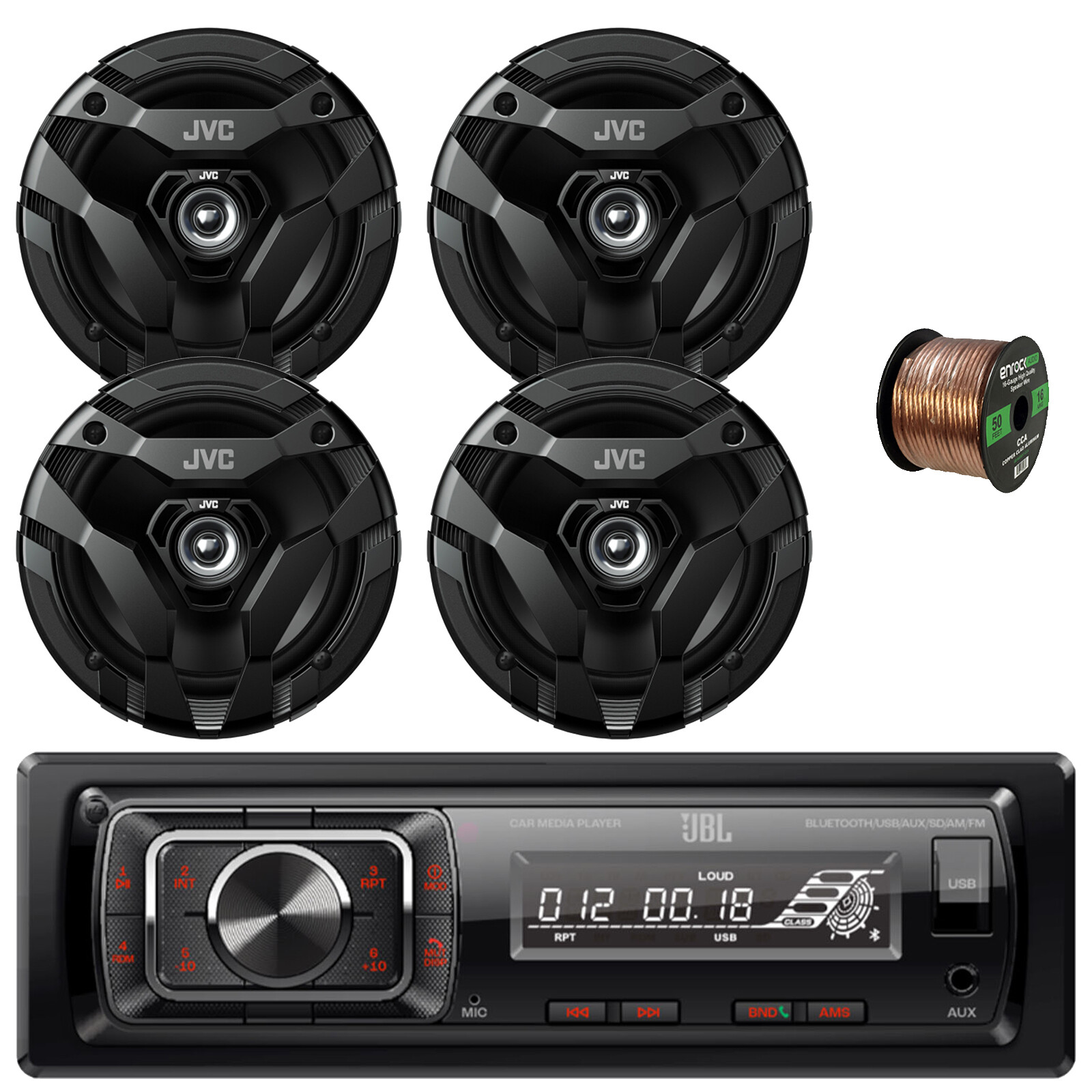 JBL Celebrity150 1-DIN Bluetooth High Power Radio, 4x 6.5″ 300W 2-Way Speakers