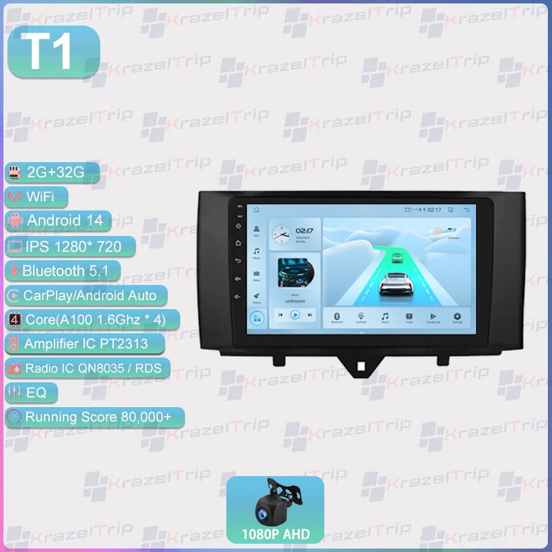 8 Core 64GB Android 15 Car Radio for Smart Fortwo 451 2011 – 2015 Carlpay Navi