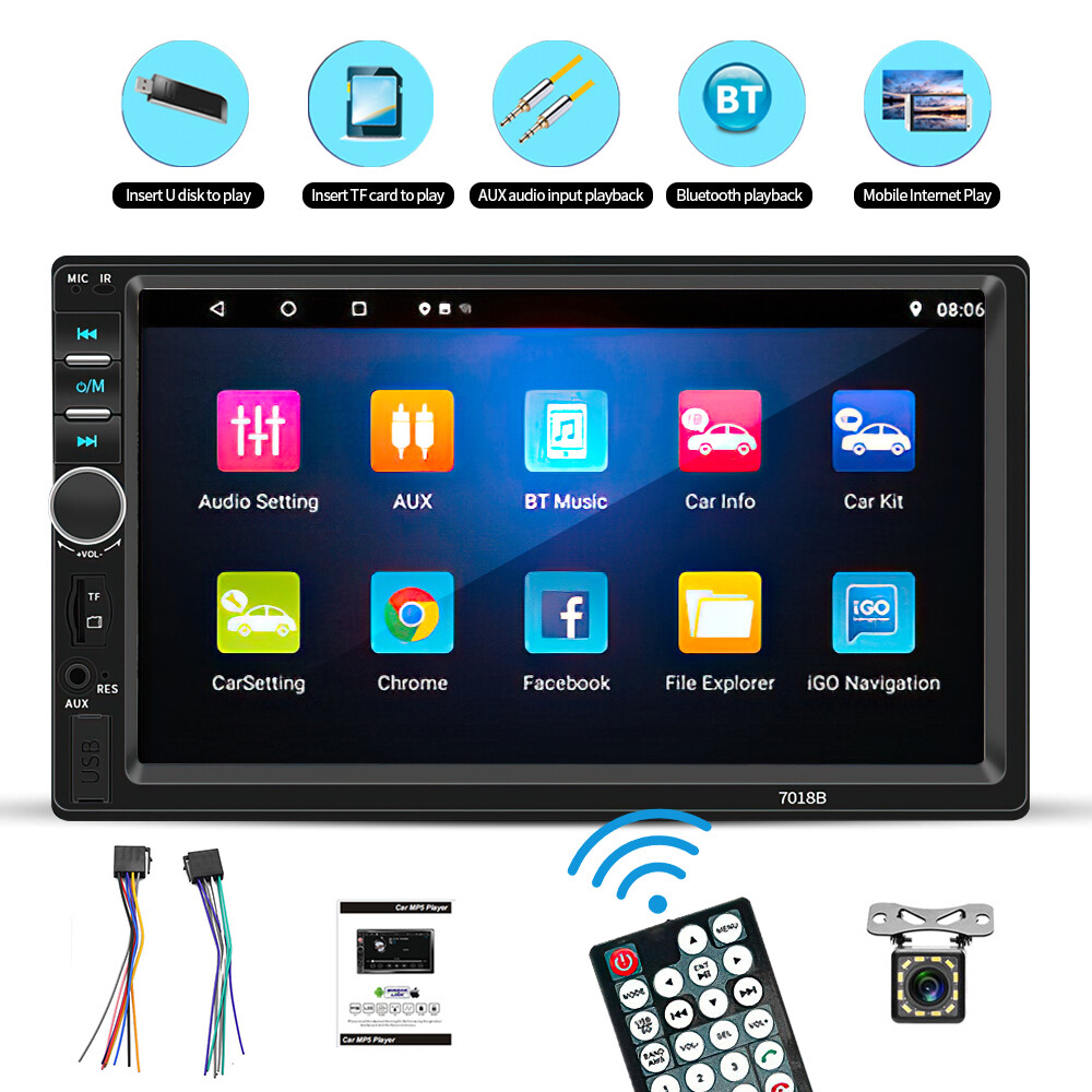 2 Din Car Radio Multimedia MP5 Player USB Autoradio Bluetooth +Rear View Camera