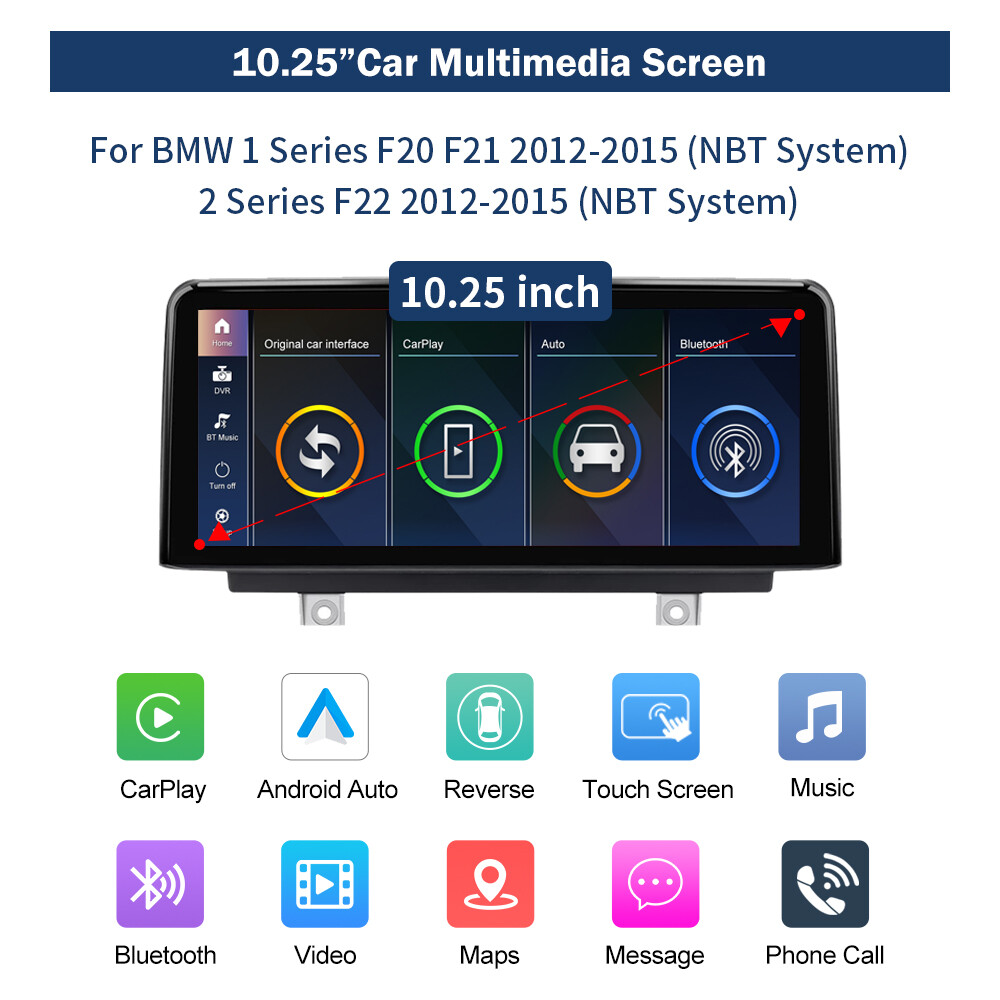 Touchscreen Carplay/Android Auto For BMW 1 2 3 4 F20 F30 F31 F32 F33 F34 F36
