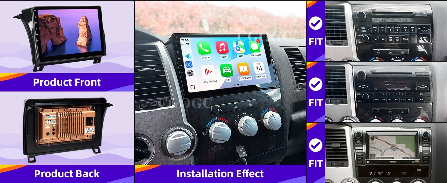 10″ 8Core 32G Android Auto Carplay for Toyota Tundra 2007-2013 Sequoia 2008-2018