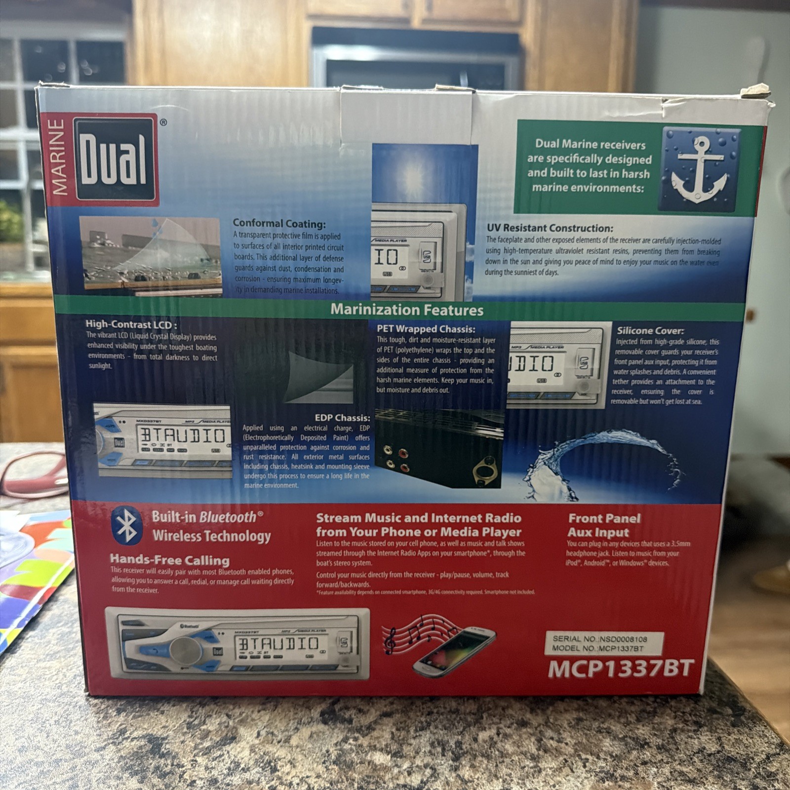 Digital Media Receiver boat radio with sirius xm and bluetooth with speakers